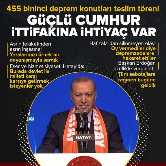 Başkan Erdoğan’dan Hatay’da dikkat çeken sözler: Türkiye’nin güçlü bir cumhur ittifakına ihtiyacı var