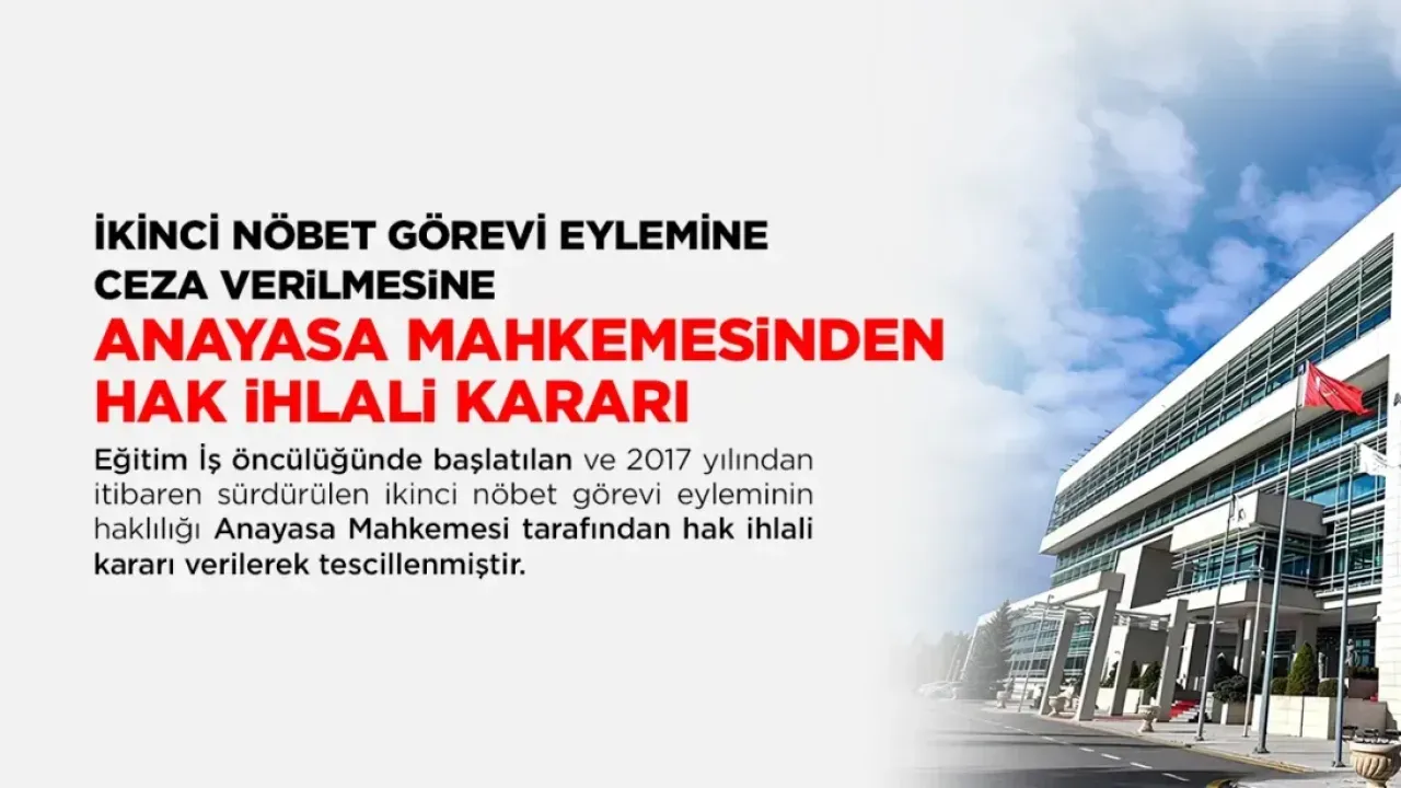 İkinci Nöbet Görevi Eylemine Ceza Verilemez: Anayasa Mahkemesi’nden Hak İhlali Kararı