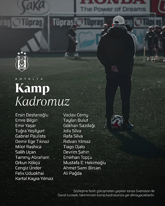 Beşiktaş’ın Antalya kampı kadrosu açıklandı