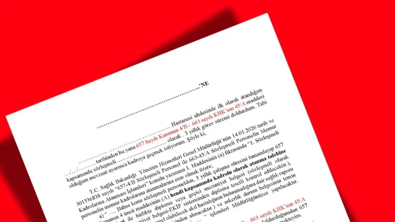 Kadroya Geçiş Yapacak Personeller İçin Örnek Dilekçe Yayınlandı