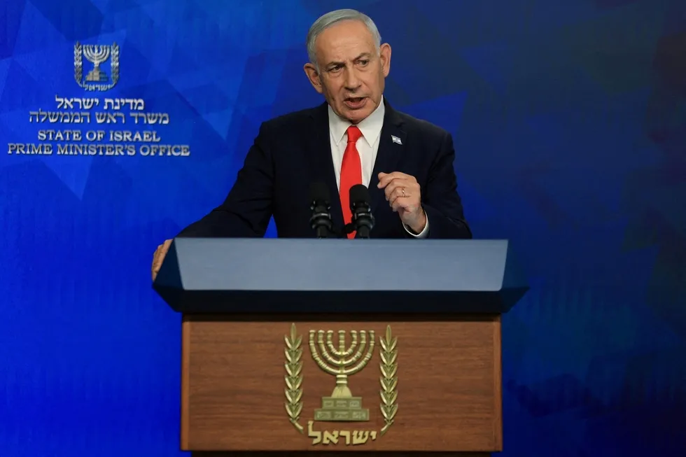İsrail Başbakanı Binyamin Netanyahu, ABD-İran anlaşmasının ardından işgal altındaki Kudüs'te basın toplantısı düzenledi. 15 Haziran 2026 (REUTERS/Ronen Zvulun/Pool/Dosya Fotoğrafı)